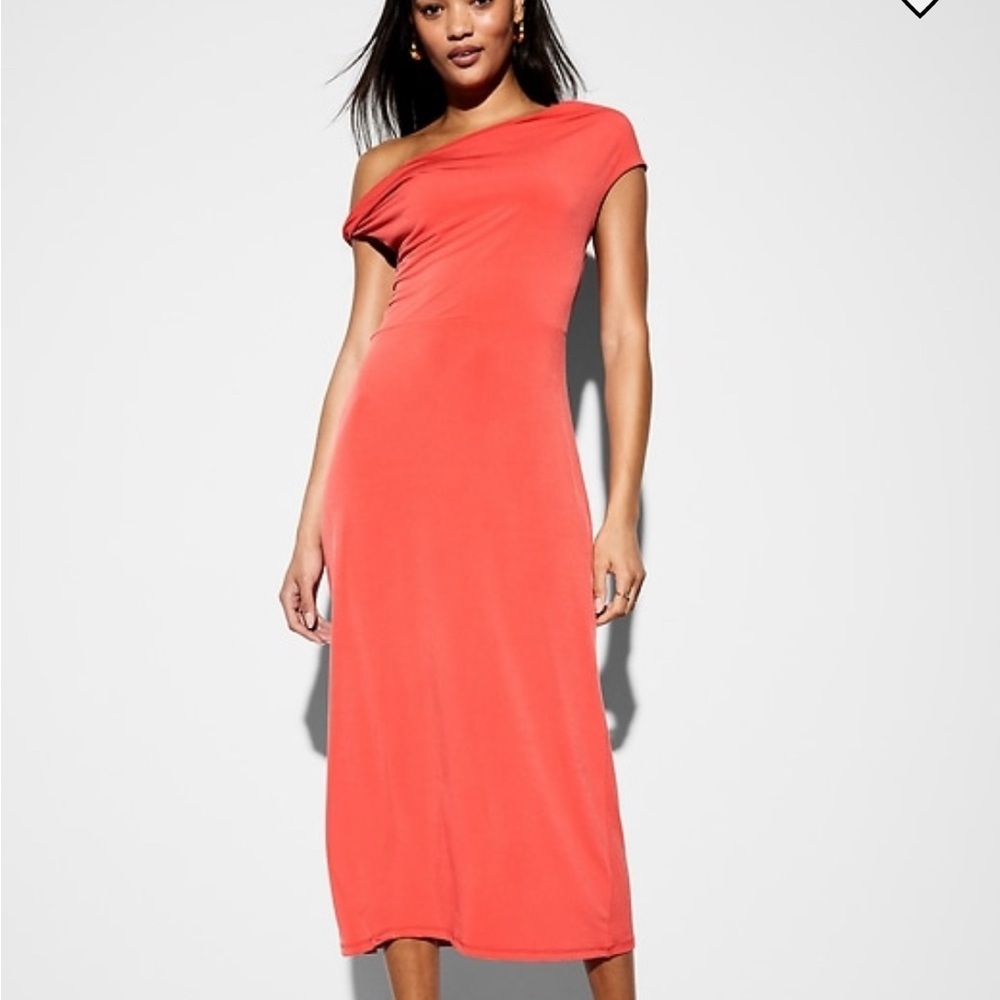 Old Navy One Shoulder Coral Dress
